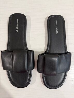 Marc Fisher Black Padded Slide Sandals Size 10
